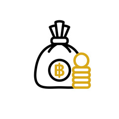 economy money bag sign symbol vector