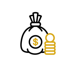economy money bag sign symbol vector