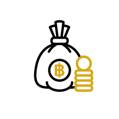 economy money bag sign symbol vector