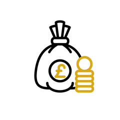 economy money bag sign symbol vector