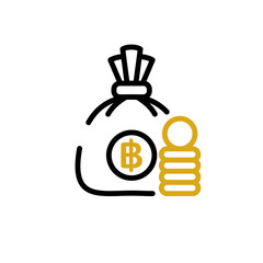 economy money bag sign symbol vector
