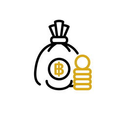 economy money bag sign symbol vector