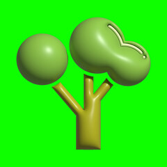 3D Bakery Ingredients Asset with a greenscreen background