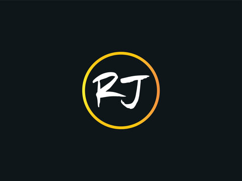 RJ, rj Brush Logo, Initial Rj Brush Letter Logo Icon Design