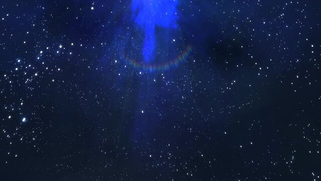 A beautiful stock motion graphics animation of a space flight towards a Supernova Sun Star, forming a galactic nebula around it, as an after-effect it's own explosion!