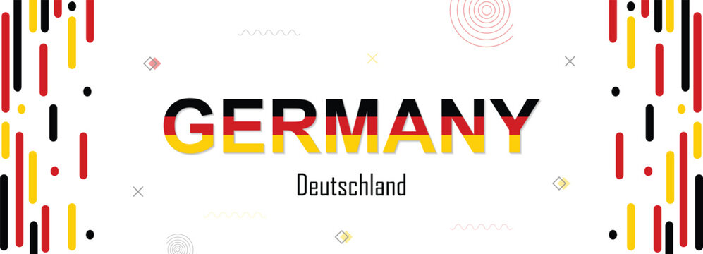 Germany nation unity day banner abstract background, flag colors combination, suitable for national celebrations and festivals, red, black and yellow color geometric design with shapes