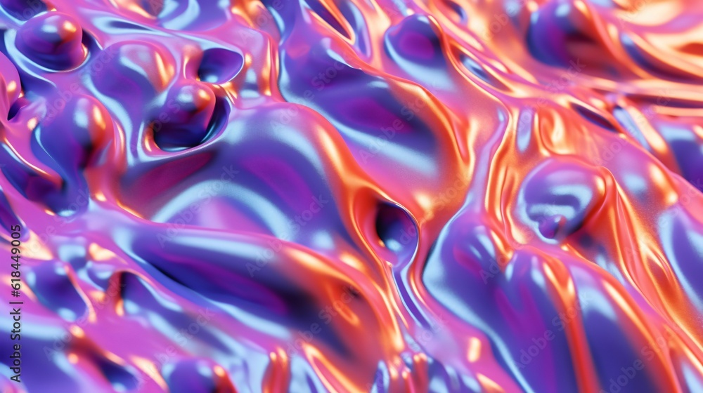 Poster macro close-up of pastel slime texture, made with generative ai
