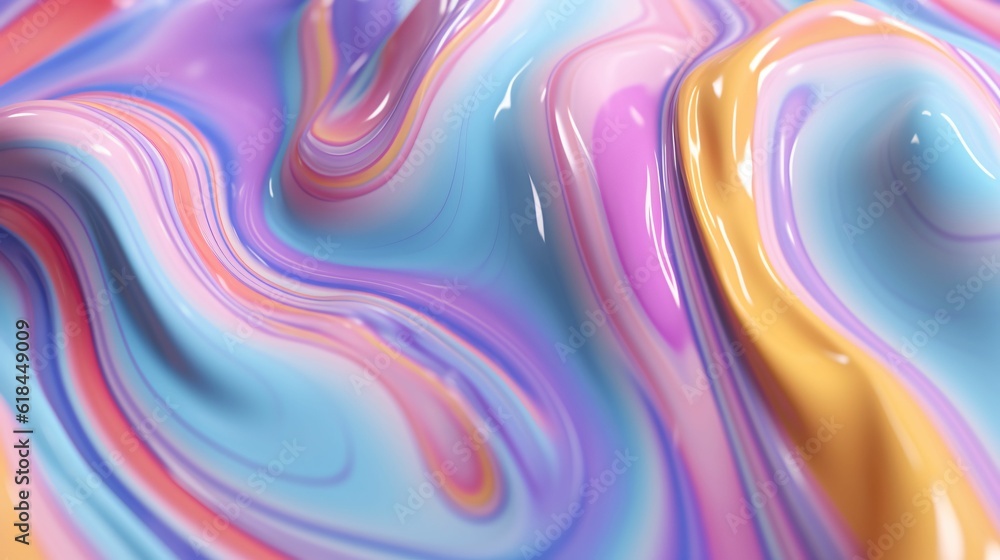 Poster macro close-up of pastel slime texture, made with generative ai