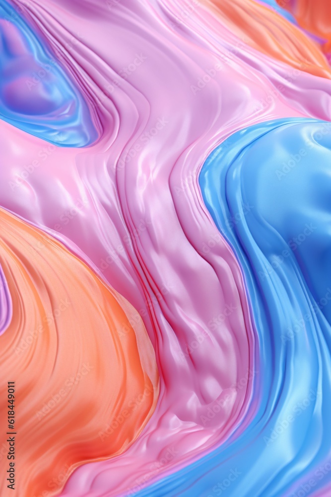 Poster macro close-up of pastel slime texture, made with generative ai