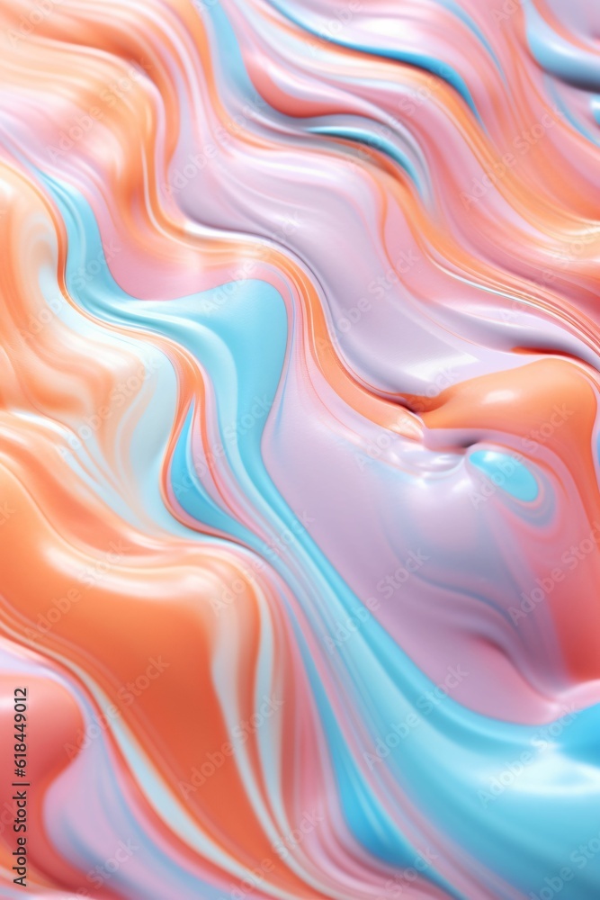 Poster macro close-up of pastel slime texture, made with generative ai