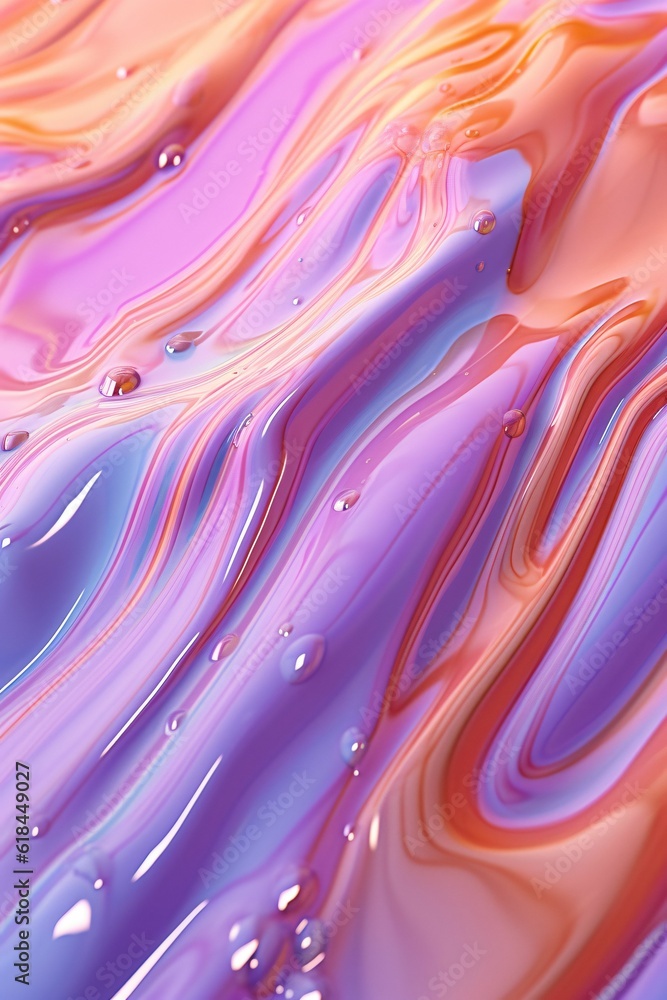 Poster macro close-up of pastel slime texture, made with generative ai