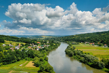 Fototapeta na wymiar Poland, a beautiful Polish landscape. San River near Dynow.