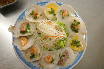Close up of Bánh Khọt. Bánh khọt is a popular type of cake in southern Vietnam, particularly in Bà Rịa-Vũng Tàu province.
