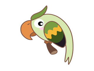 parrot,cartoon,cute icon ,vector, illustration,hand drawn