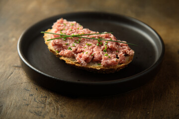 Traditional pork pate or mettwurst