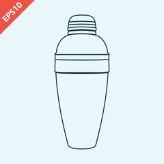 hand drawn cocktail shaker design vector flat isolated illustration