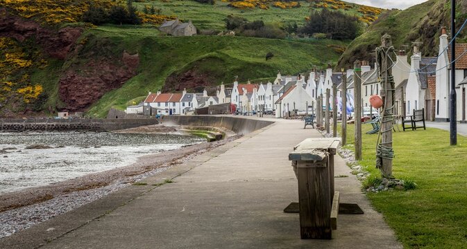 Famous village, Pennan, on the east coast of Scotland in the summertime