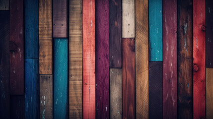 Dark colorful wood background 