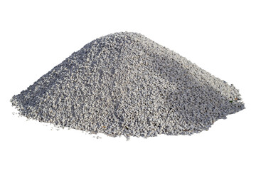 Pile of gravel or stone for construction isolated on white background included clipping path. - obrazy, fototapety, plakaty