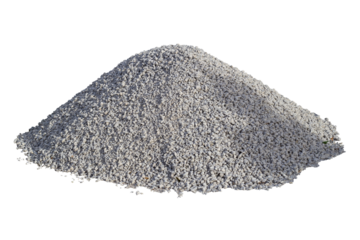 Pile of gravel or stone for construction isolated on white background included clipping path.