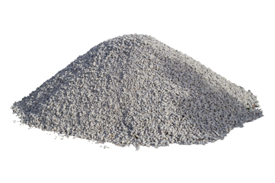 Pile of gravel or stone for construction isolated on white background included clipping path.