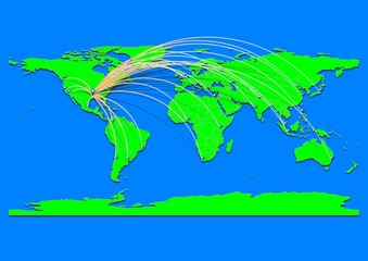 Naklejka premium Vibrant Shreveport, United States of America map - Export concept map for Shreveport, United States of America on World map. Suitable for export concepts.