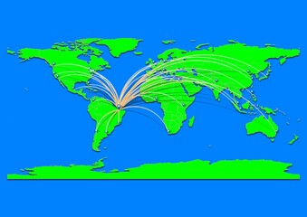 Vibrant Teresina, Brazil map - Export concept map for Teresina, Brazil on World map. Suitable for export concepts. File is suitable for digital editing and prints of all sizes.