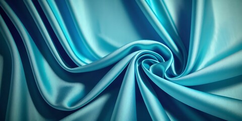 Abstract fabric background silk of sea color. Generative AI