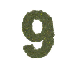 3d green grass number 9