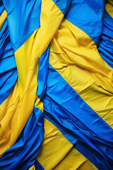 Close up of a scrummbled ukrainian flag