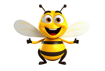 Funny bee on a transparent background.