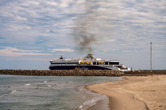 The Color Line Super Speed 1 leaving Hirtshals Denmark for Kristiansand Norway.