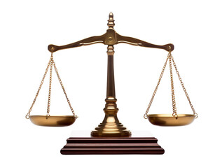 Judicial scales on a transparent background. - obrazy, fototapety, plakaty