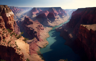 A Beautiful view of grand canyon , Generative AI Illustration.