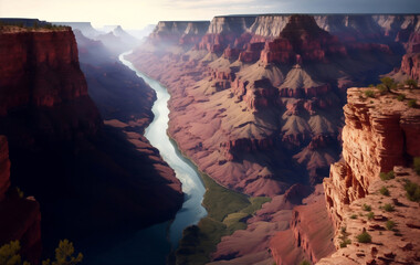 A Beautiful view of grand canyon , Generative AI Illustration.