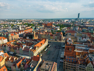 Wroclaw, a city in the Lower Silesian Voivodeship on a sunny day. The most visible tourist places...