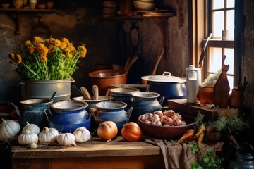 Fototapeta premium Rustic Farmhouse Cooking
