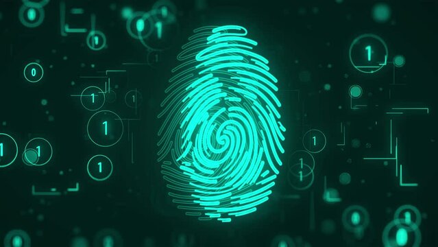Fingerprint Digital Scan Technology in a 3D animation