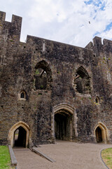 Fototapeta na wymiar Caerphilly Castle - second largest castle in United Kingdom - Caerphilly - Wales