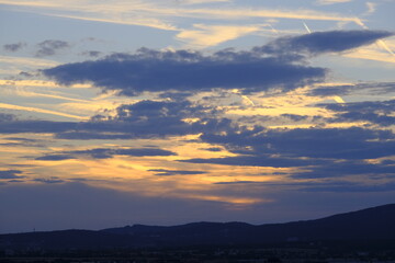 sunset over the mountains