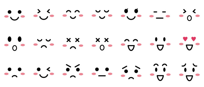顔　パーツ　表情　シンプル　セット