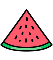 Summer watermelon icon delicious cool and sweet transparent background