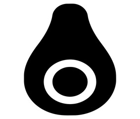 Simple avocado icon Delicious sweet and healthy transparent background