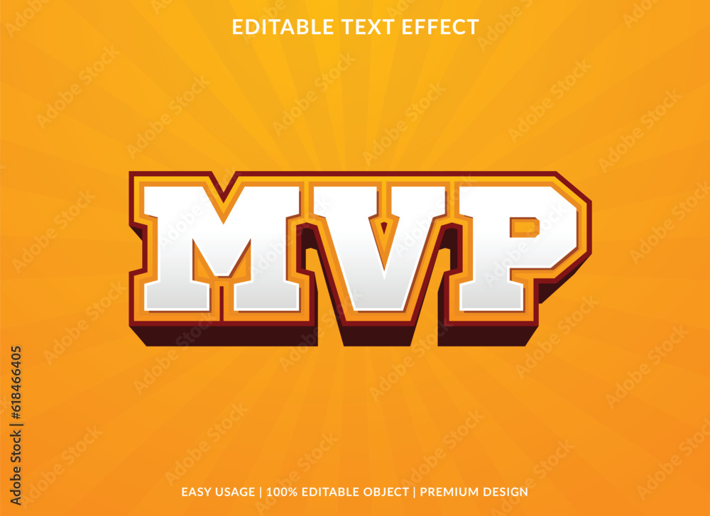 Poster mvp editable text effect template with abstract background use for business brand and logo