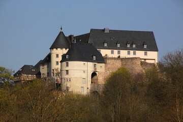 Fototapeta na wymiar Ebernburg Castle on top of Bad Münster am Stein-Ebernburg in Germany