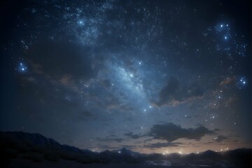 Naklejka na ściany i meble Starry night sky no clouds horizon Unreal Engine 5 Ultra realistic functional Daylight 