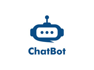 Robot Chat or Chat Bot logo. modern conversation automatic technology logo design vector template