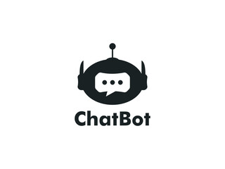 Robot Chat or Chat Bot logo. modern conversation automatic technology logo design vector template