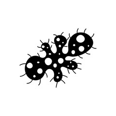 Virus, germ and bacteria, microorganism type and super bug icon.