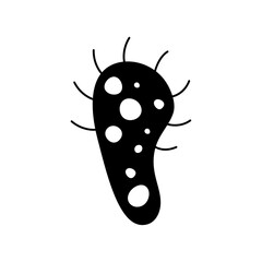 Virus, germ and bacteria, microorganism type and super bug icon.